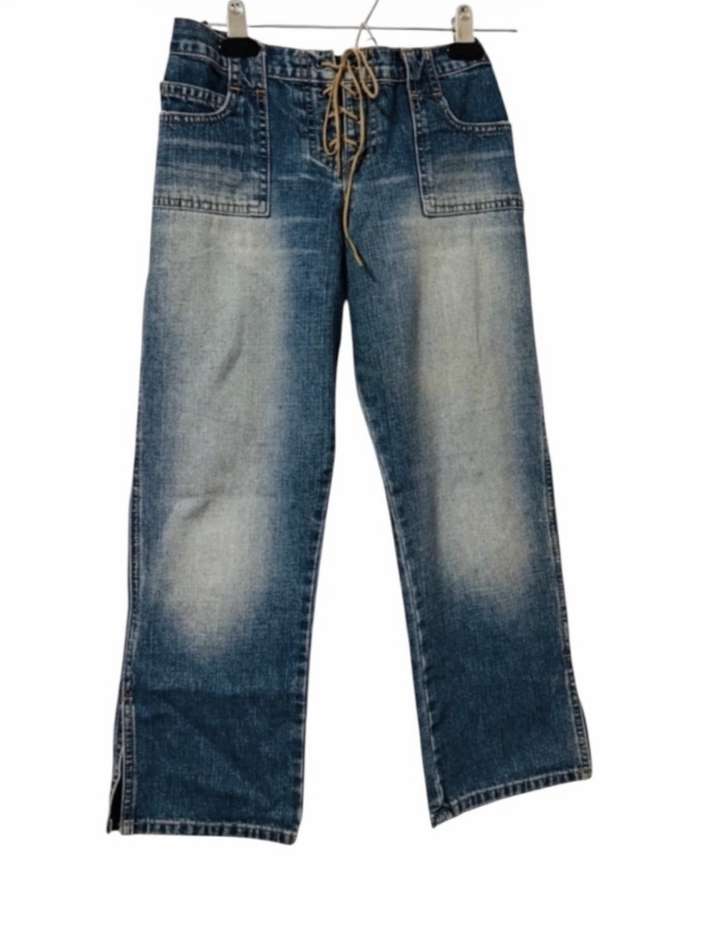 Vintage Late 90s/Y2K Abercrombie & Fitch RARE Lace Front Cropped Flare Jean’s